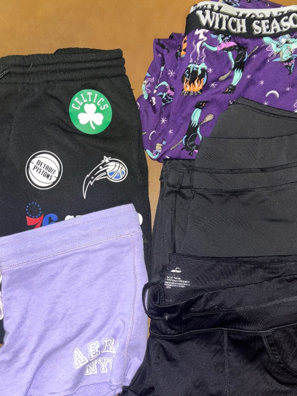 Women's Shorts & Activewear Loungewear Pants Lot Aeropostale Reebok Fila Black